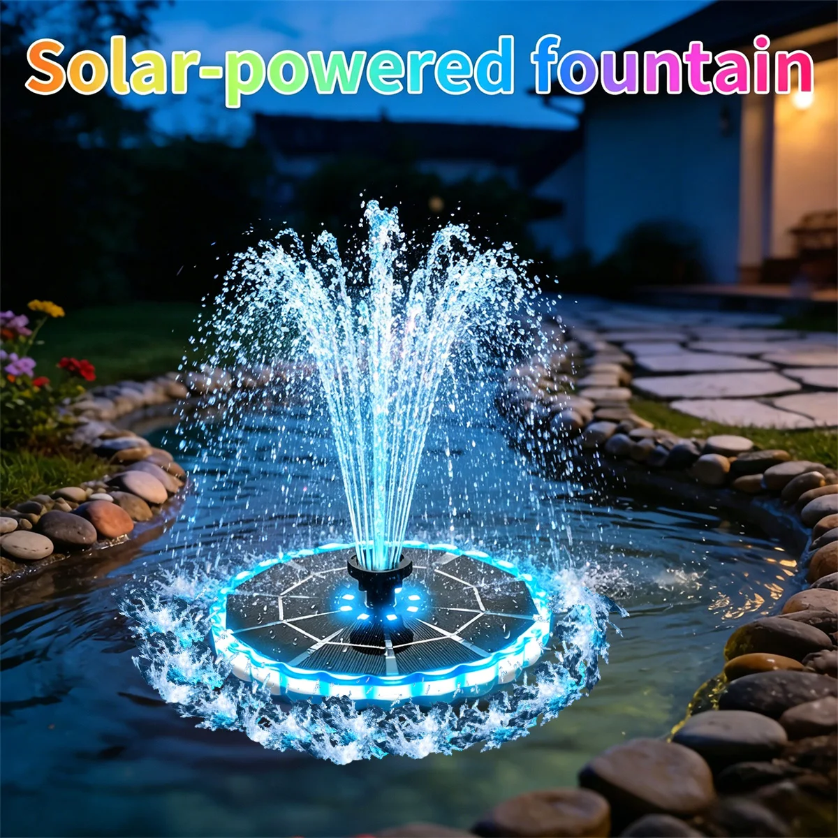 Outdoor Lighting Ground - น้ำพุพลังงานแสงอาทิตย์ 3.5W สำหรับสวน บ่อน้ำในร่ม ชุดปั๊มน้ำพุพลังงานแสงอาทิตย์ พร้อมหัวฉีด