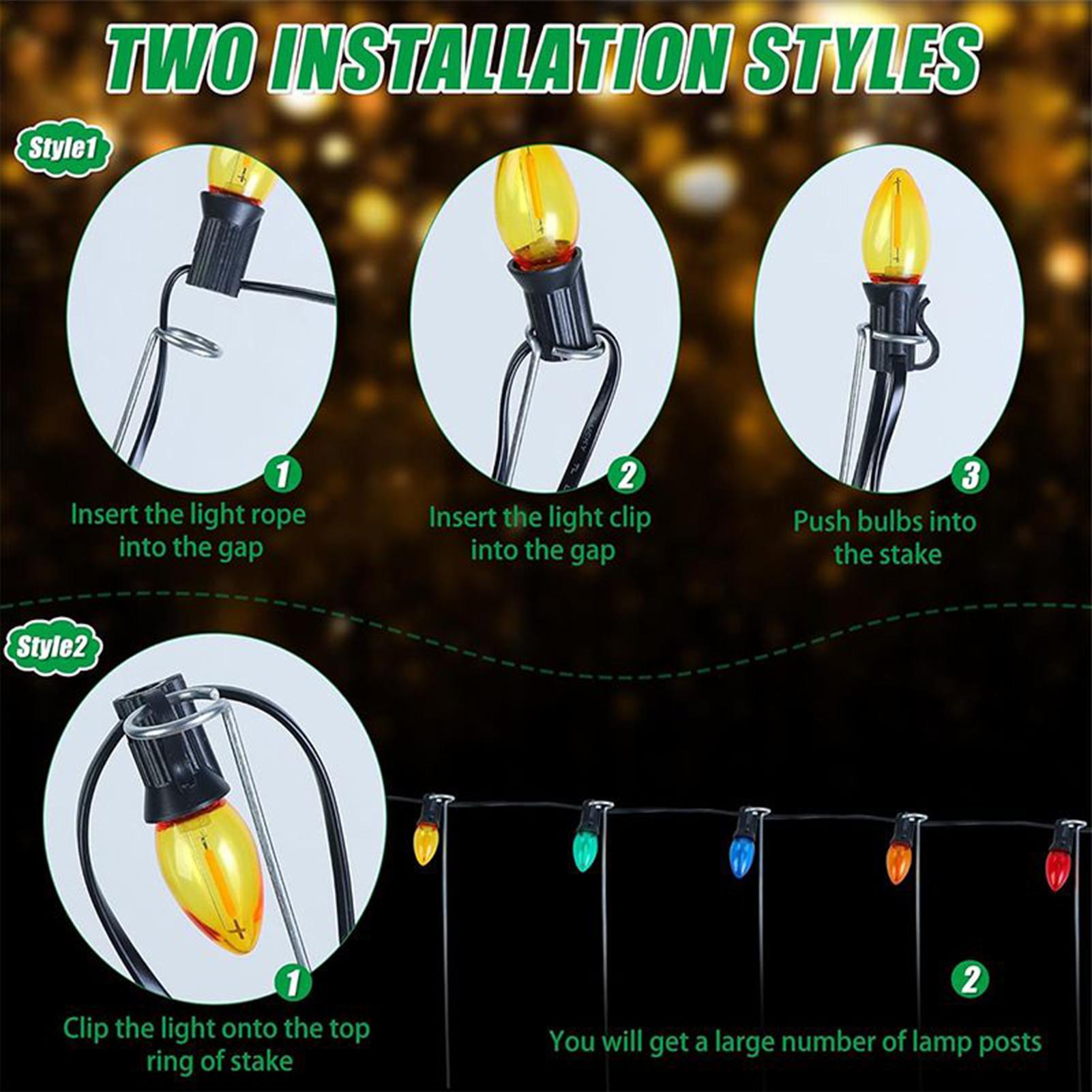 Outdoor Lighting Ground - เสาไฟคริสต์มาสขนาด 12 นิ้ว สำหรับตกแต่งสนามหญ้ากลางแจ้ง ไฟประดับทางเดินกลางแจ้งสำหรับทางเดิน ลานบ้าน