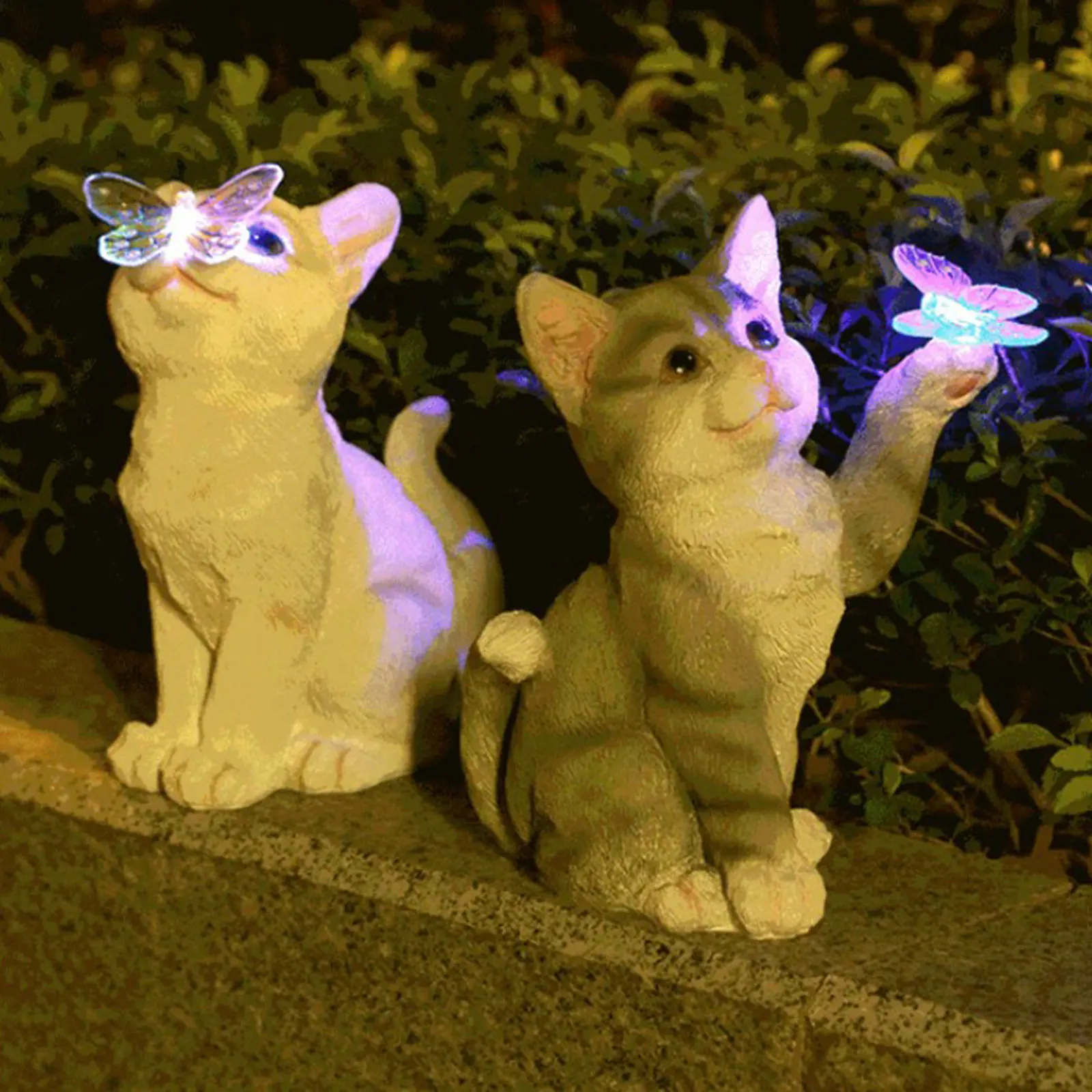 Outdoor Lighting Gazebo - กลางแจ้งแมวประติมากรรมFigurineจี้สวนไฟLEDพลังงานแสงอาทิตย์น่ารักแมวสัตว์รูปปั้นประติมากรรมสําหรับภูมิทัศน์Yard
