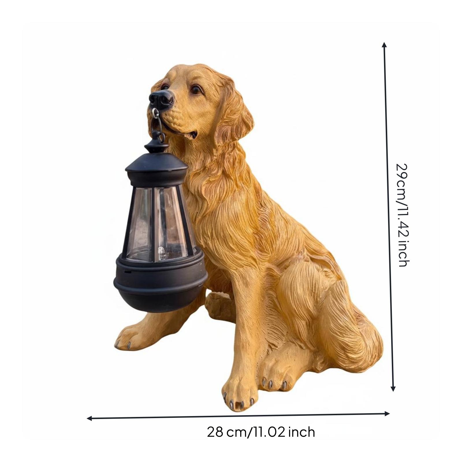 Outdoor Lighting Yard Decoration - ประติมากรรมสุนัขเรซินตกแต่งสวนกลางแจ้งพร้อมโคมไฟแขวนสำหรับตกแต่งระเบียงกลางแจ้ง