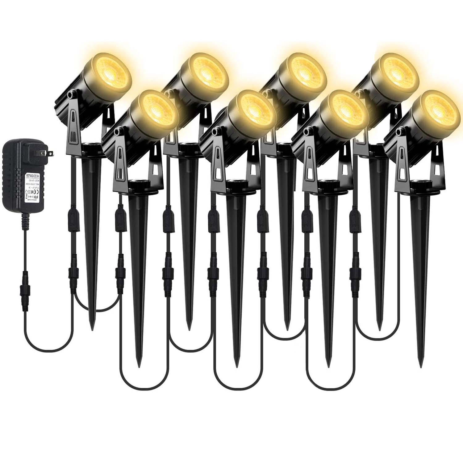 Outdoor Lighting Uk - 8LEDS 3000K Spotlight กลางแจ้งตกแต่งภูมิทัศน์ IP65 สวนกันน้ําสําหรับต้นไม้