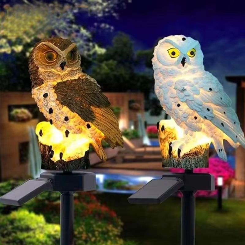 โคมไฟปักดินรูปนกฮูกพลังงานแสงอ - Outdoor Lighting Yard Decoration บทวิจารณ์และราคา