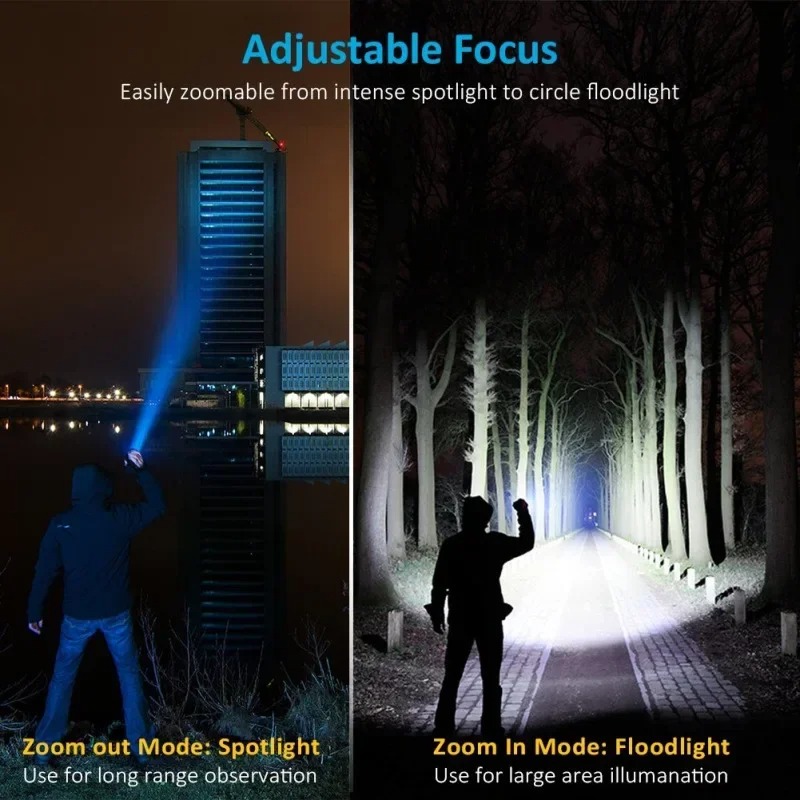 ไฟฉายแบบชาร์จได้ T6 ใช้แบตเตอร - Outdoor Lighting On House บทวิจารณ์และราคา