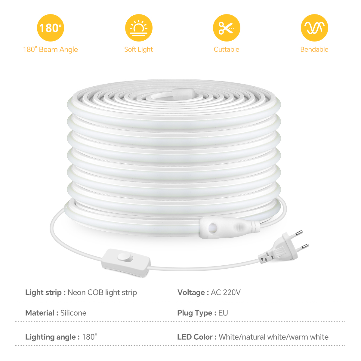 ไฟแถบ LED COB 220V ความหนาแน่น - Outdoor Lighting Gazebo บทวิจารณ์และราคา
