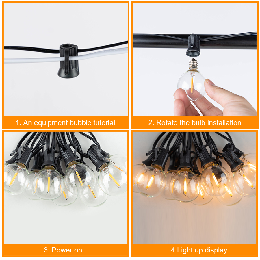 G40 LEDกลางแจ้งString Ballไฟ7. - Outdoor Lighting Strip บทวิจารณ์และราคา