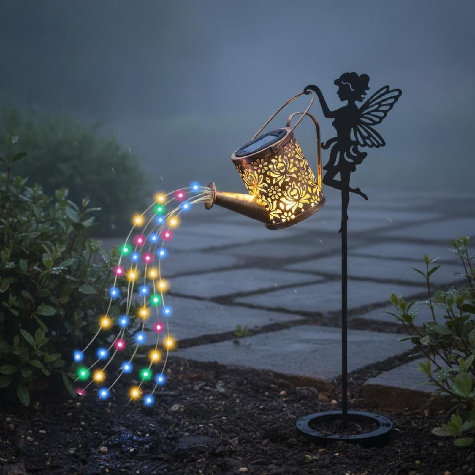 โคมไฟรดน้ำต้นไม้รูปนางฟ้าพลังง - Outdoor Lighting Yard Decoration บทวิจารณ์และราคา