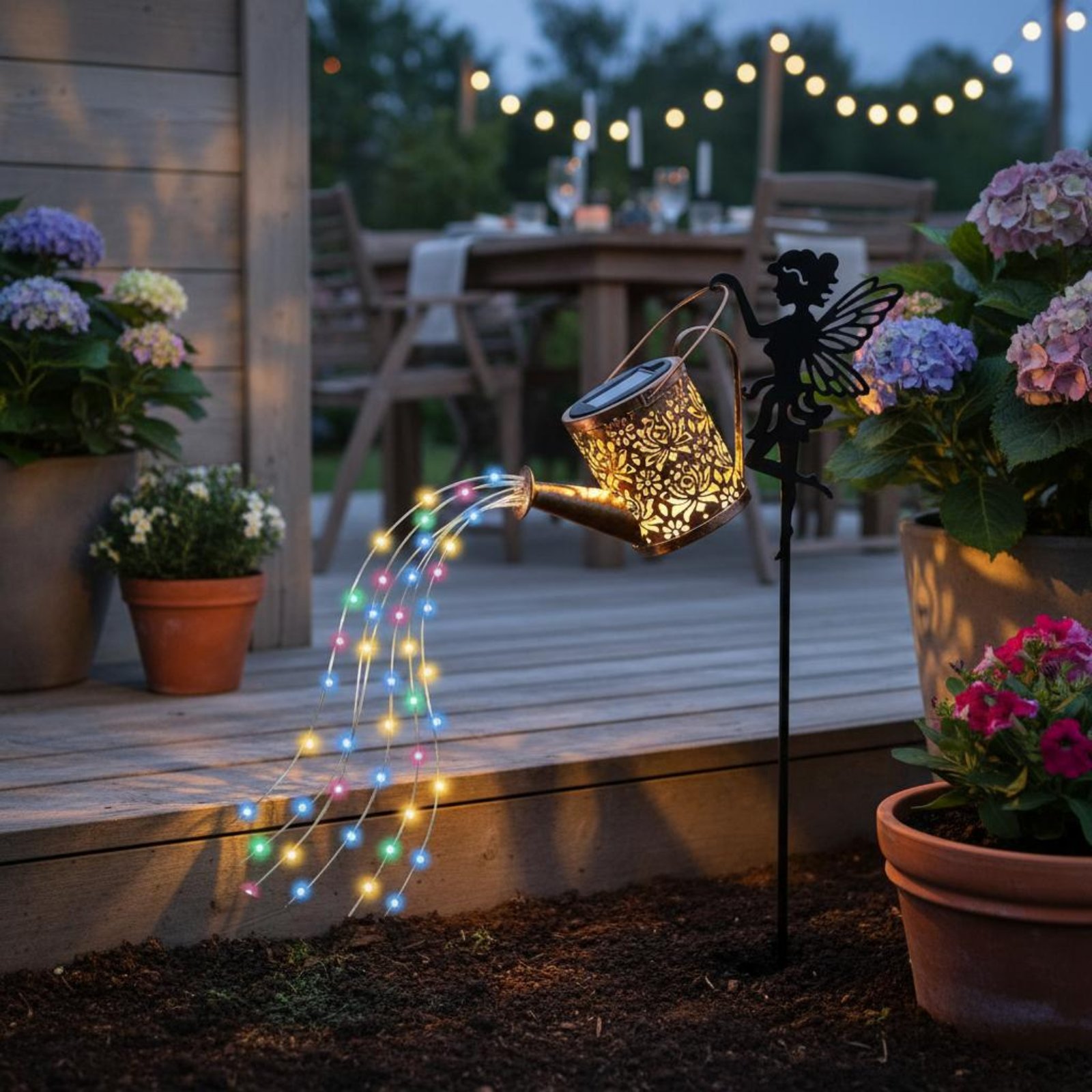 โคมไฟรดน้ำต้นไม้รูปนางฟ้าพลังง - Outdoor Lighting Yard Decoration บทวิจารณ์และราคา