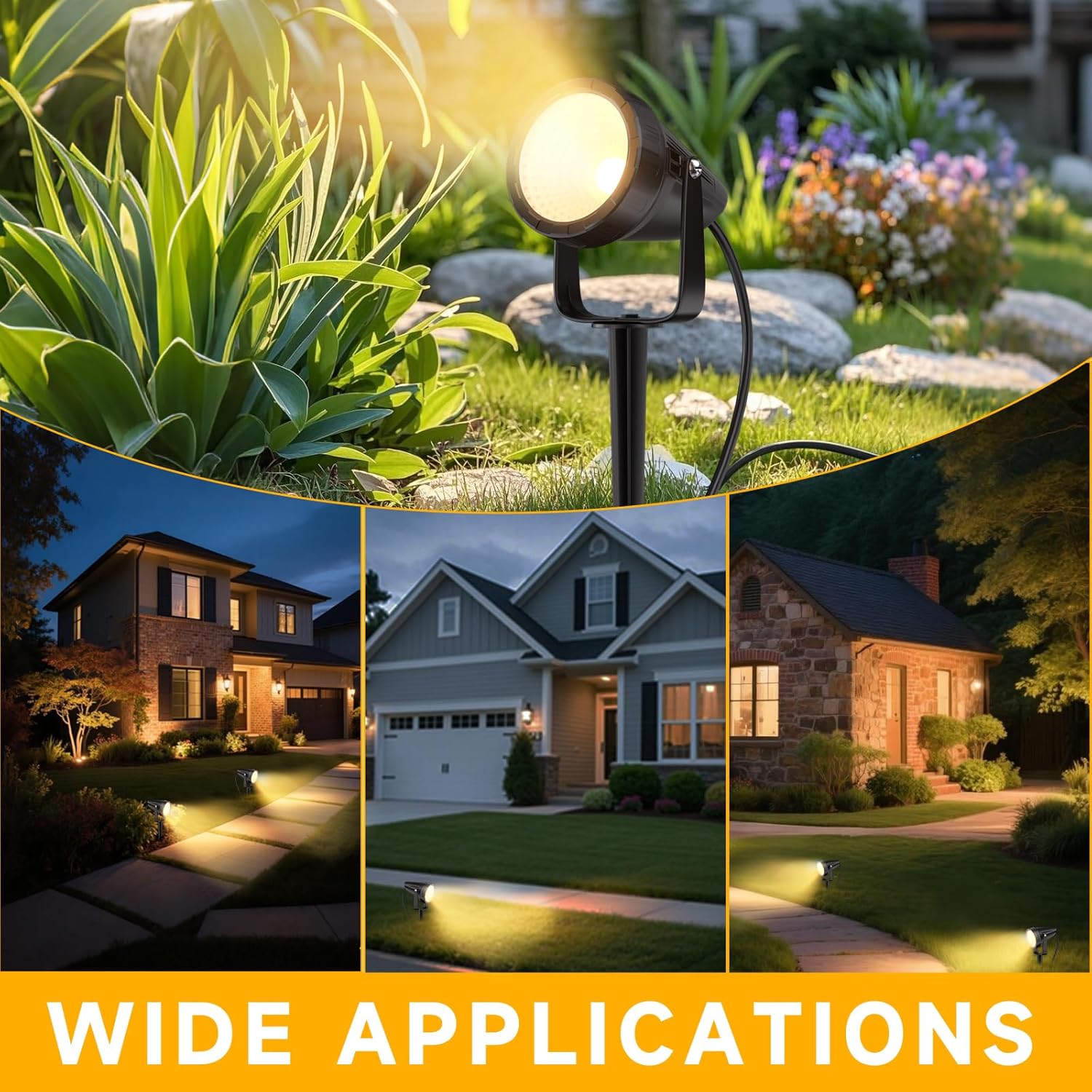 ไฟสปอตไลท์กันน้ำสำหรับภายนอกอา - Outdoor Lighting Kit With Transformer บทวิจารณ์และราคา