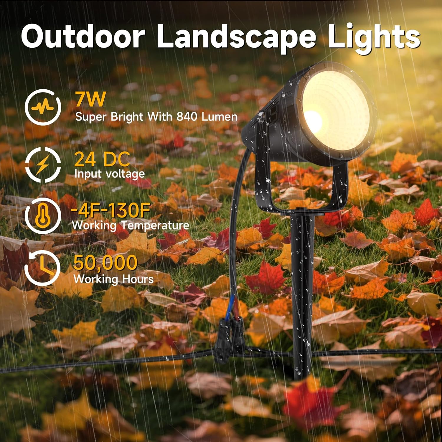 ไฟสปอตไลท์กันน้ำสำหรับภายนอกอา - Outdoor Lighting Kit With Transformer บทวิจารณ์และราคา