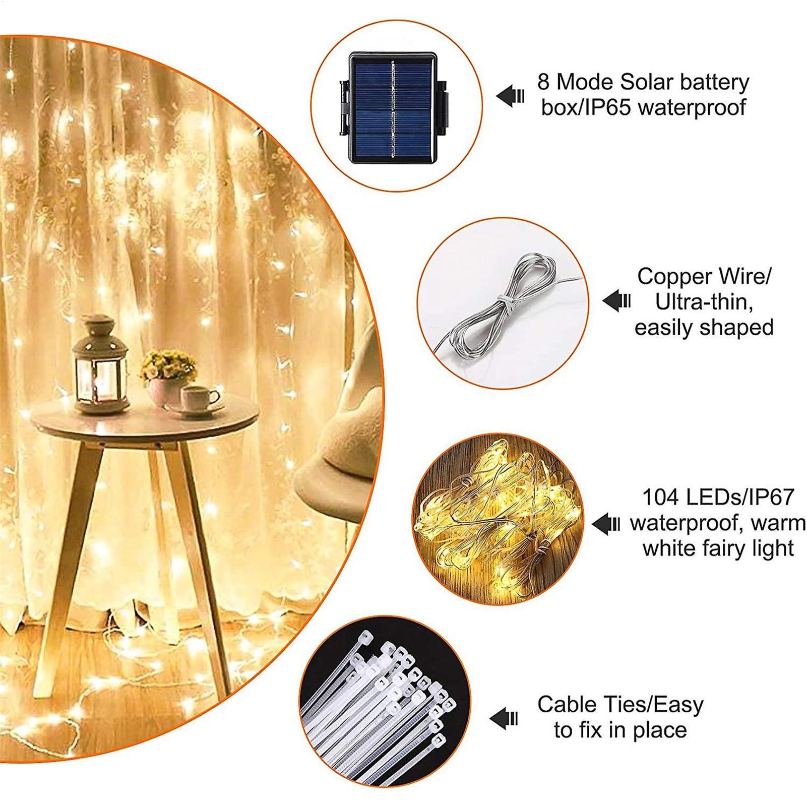 ไฟประดับร่มโซลาร์เซลล์ 104 LED - Outdoor Lighting Gazebo บทวิจารณ์และราคา