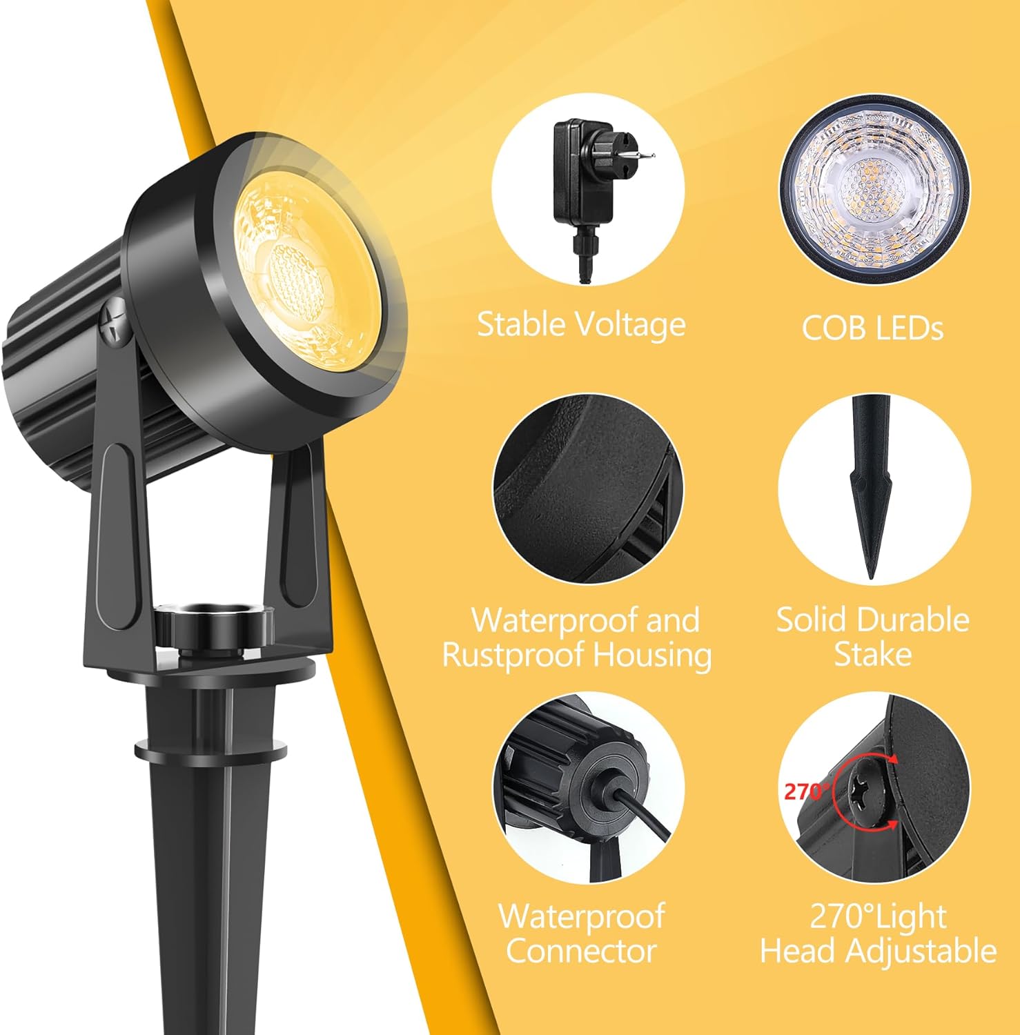 4/6/8LEDS 3000K Spotlight กลาง - Outdoor Lighting Uk บทวิจารณ์และราคา