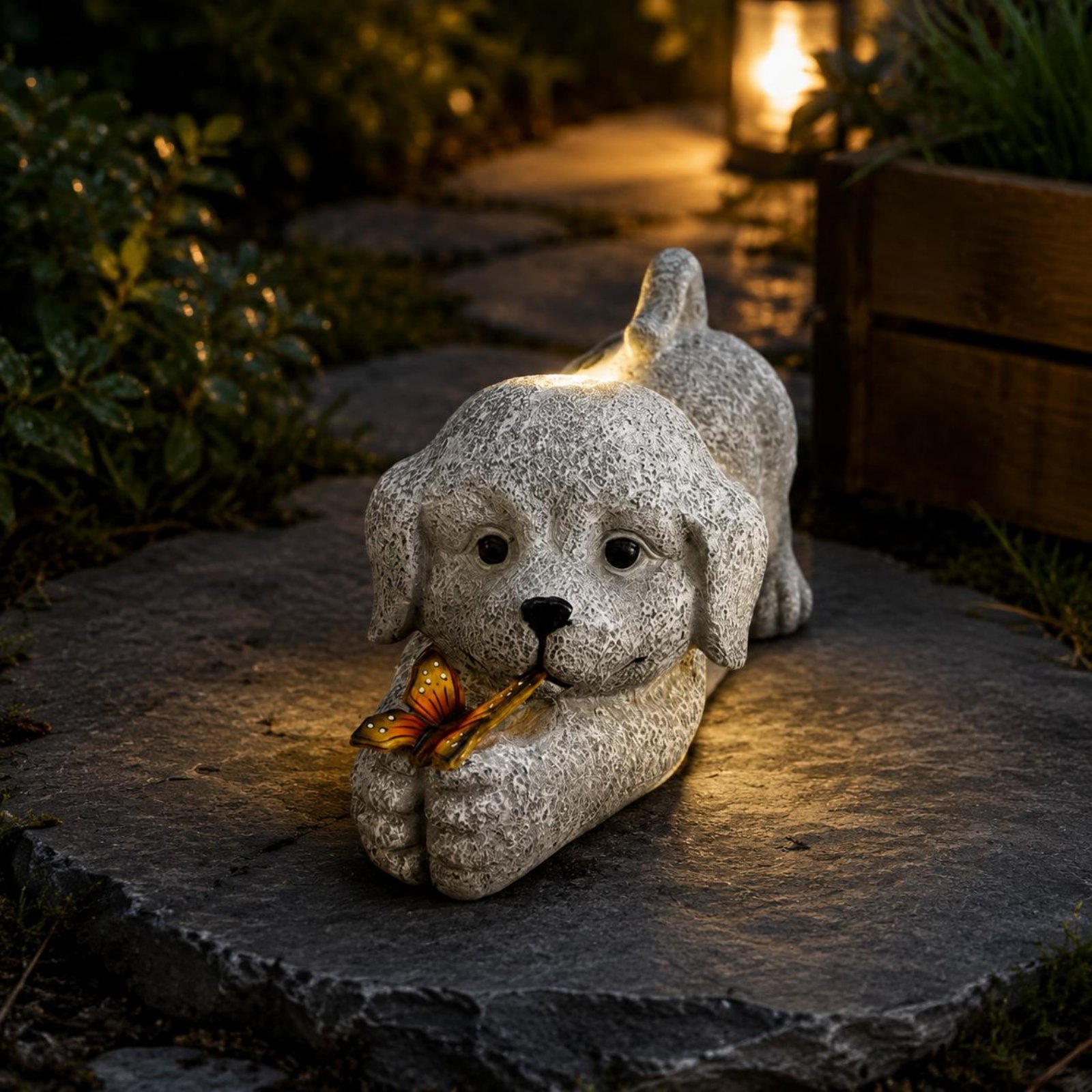 รูปปั้นสุนัขพลังงานแสงอาทิตย์  - Outdoor Lighting Yard Decoration บทวิจารณ์และราคา